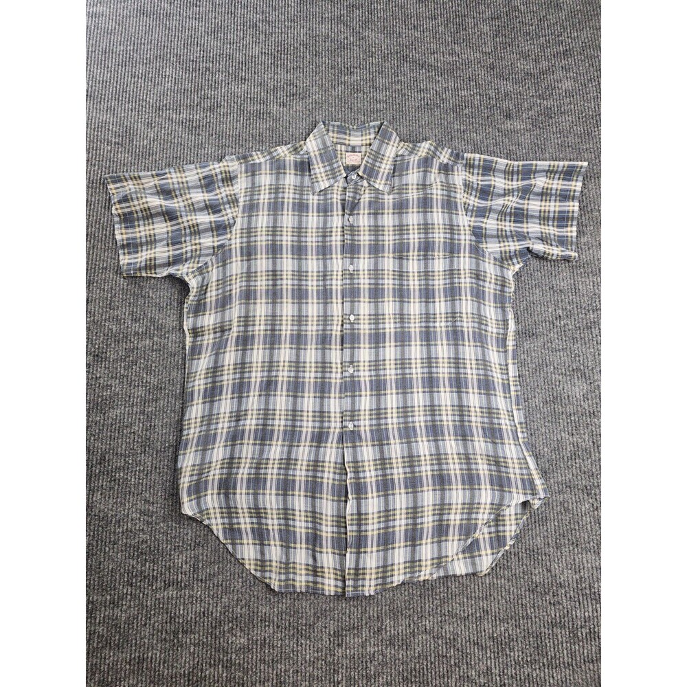 Brooks Brothers 1818 Regent Button Down Shirt MenSize17 Multi Plaid Short Sleeve